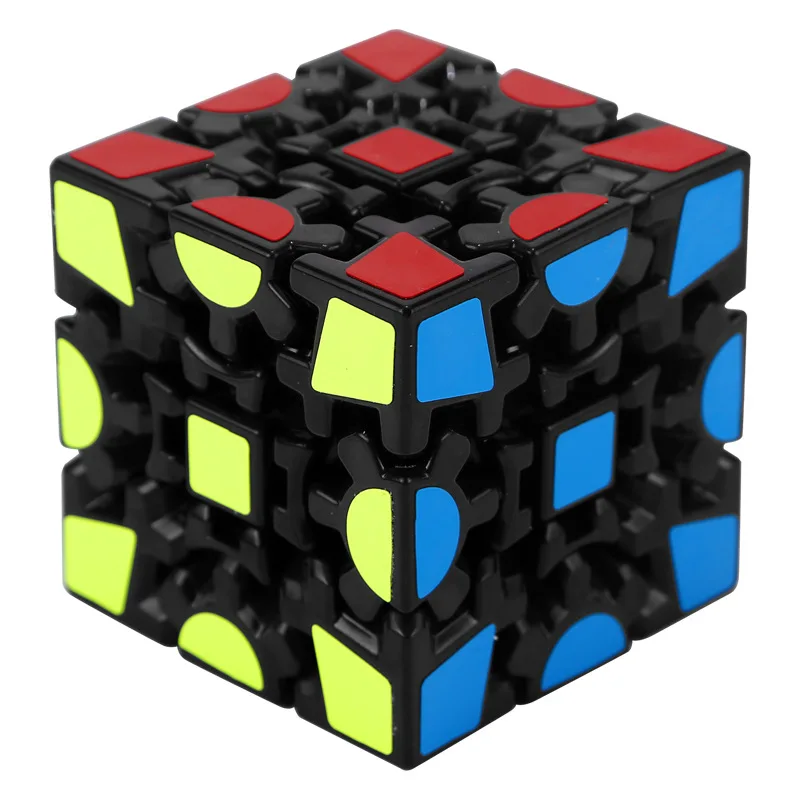 Black Креативный магический куб с зубчатой передачей 3x3x3, 5,6 см, профессиональный Гладкий скоростной крученый магический куб, странные-шаеп грар, наклейки в форме куба для детей, игрушка в подарок - Цвет: Black