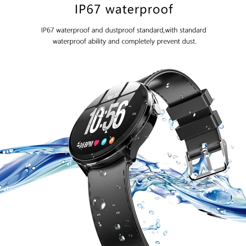 Kospet V12 Smartwatch мониторинг кислорода в крови/пульс/дыхательный свет/закаленное стекло кожаные Смарт-часы водонепроницаемые