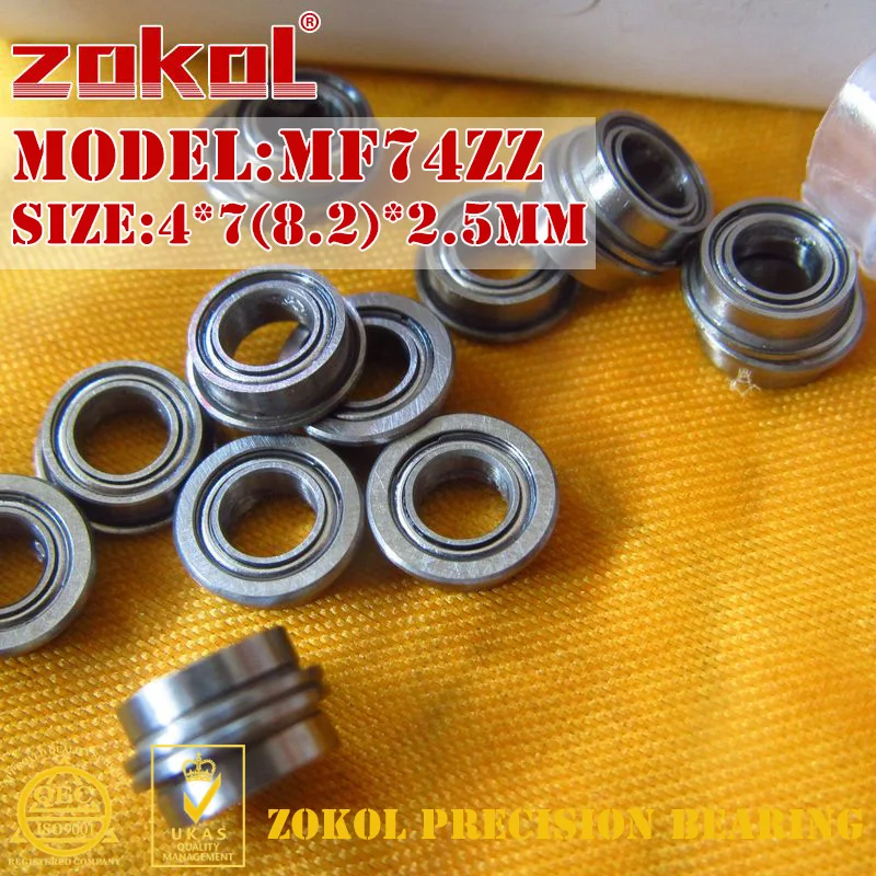 ZOKOL MF74 ZZ подшипник MF74ZZ фланцевый глубокий шариковый 4*7 (8 2) * 2 5 мм|bearing bearing|bearing