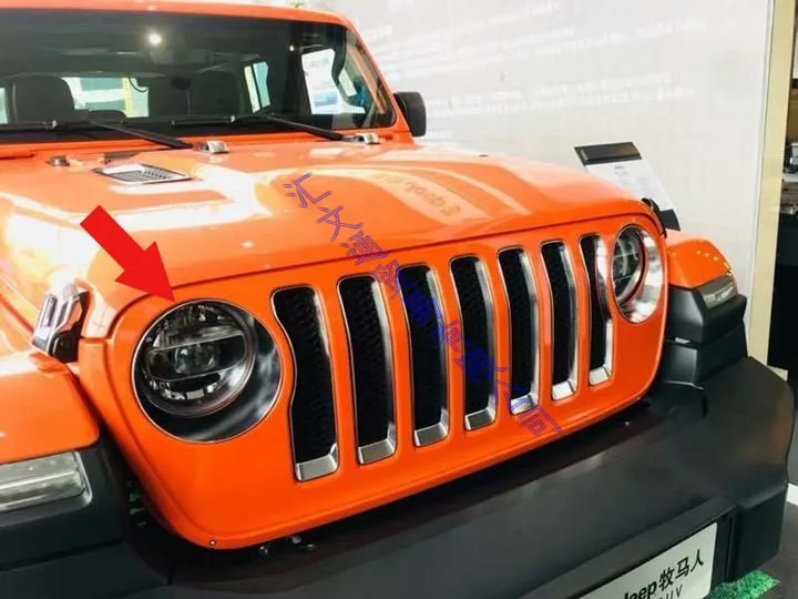 Автомобильные аксессуары для Jeep Wrangler JL 2018-2021 Хромированная передняя фара из