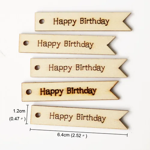 Happy Birthday 20 шт деревянные бирки спасибо письмо с днем рождения печати висячий подарок бирка ручной работы кулон ручной работы бирка вечерние свадебные украшения - Цвет: Happy Birthday