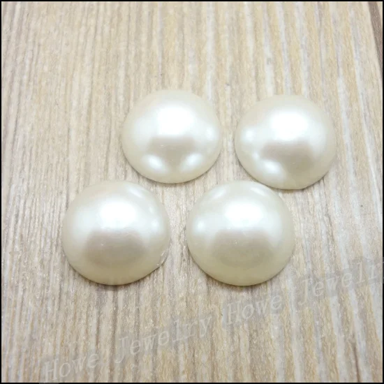 

Free shipping 200 pcs/lot 16 mm Ivory color half round flatback ABS imitation pearls For DIY Decoration
