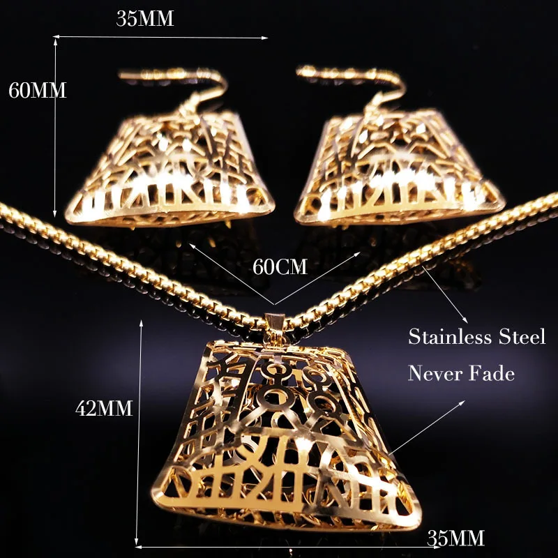 Женский комплект из колье и серёг нержавеющей стали|dubai jewelry sets|jewelry setsbijoux acier