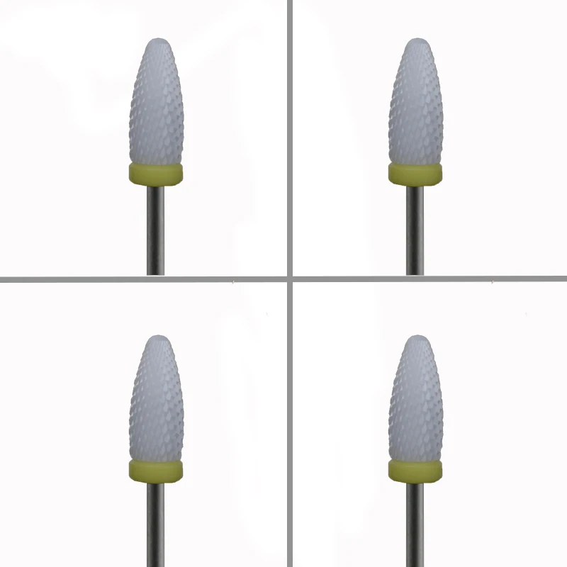 

4pcs White Ceramic Nail Drill Bit - Flame Bit - XF