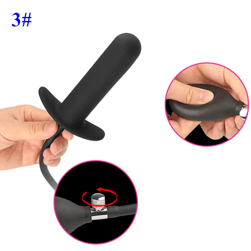 3 модели силиконовая Анальная пробка надувной анальный расширитель наполненный
