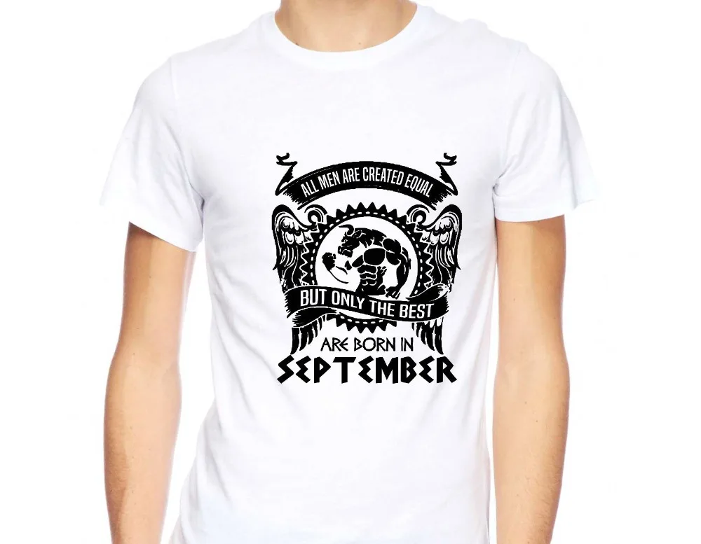 

2019 Fashion Men's Unique Cotton Short Sleeves O-Neck T Shirt Alle Manner Sind Gleich Geschaffen September Shirt T Shirt
