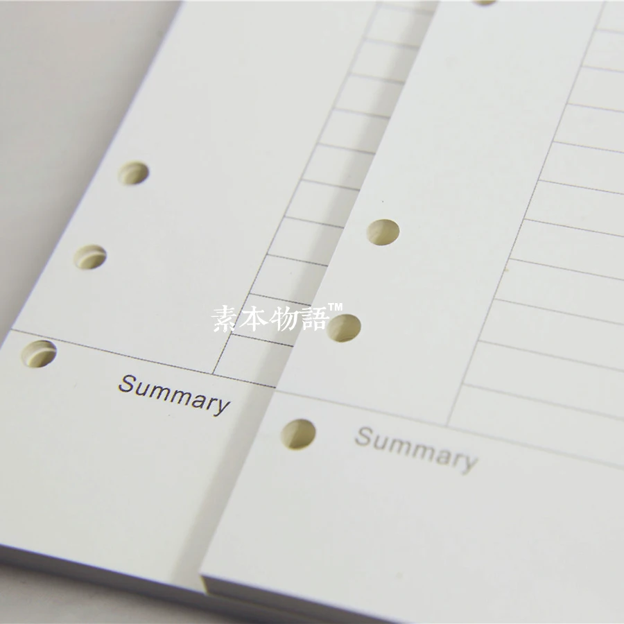 Блокнот с 6 отверстиями в форме листа для основной страницы адаптация Filofax A5 A6