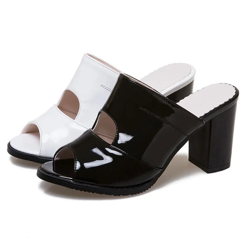 Fanyuan/лаконичные летние шлепанцы из лакированной кожи в римском стиле Scarpe Donna