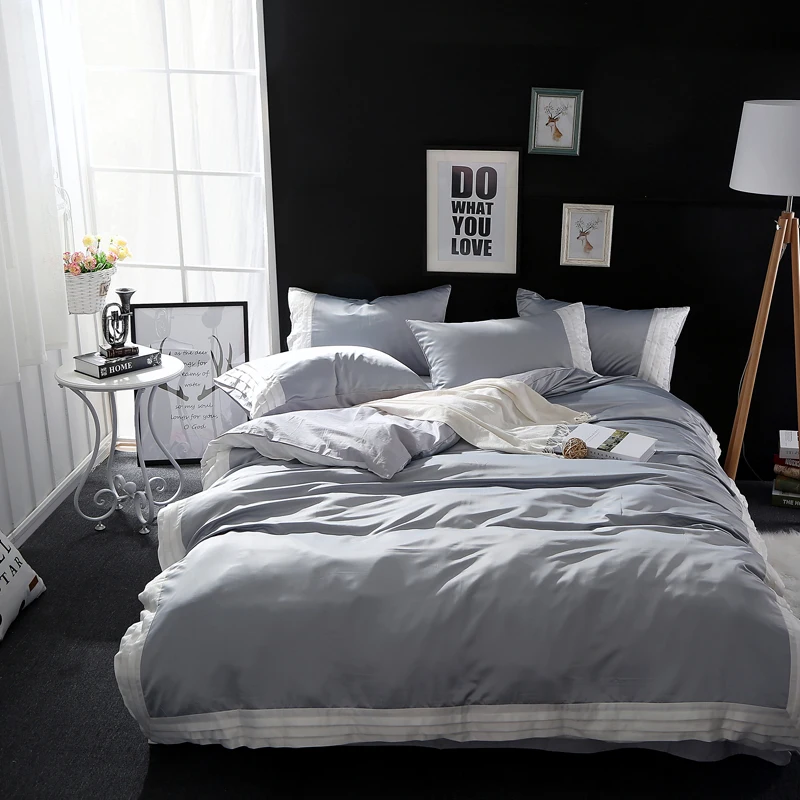 Роскошный свадебный комплект постельного белья из 4 предметов промытого шелка