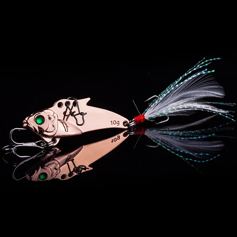 Горгоны изысканный искусственный металлические приманки вибрации металла Vib бас