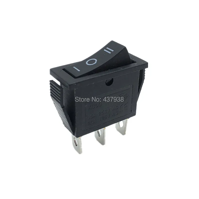 5 шт. KCD3 кулисный переключатель 15A 250 В/20A 125VAC 3 Pin SPDT вкл.-ВЫКЛ. положения черный