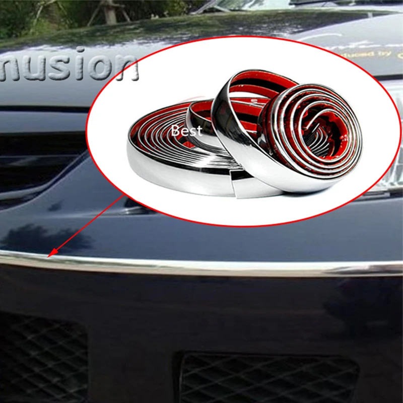 ZDPARTS 5 м хромированная отделка для автомобиля молдинговая Полоса декоративные