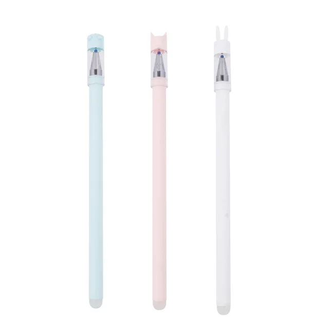 3PCS A Hethrone 4 шт. качественные милые животные Кошка/Ручка гелевая с медведем скраб студенческие ручки для школы письма Kawaii ручка поставки гелевые ручки jel kalem - Цвет: 3PCS A