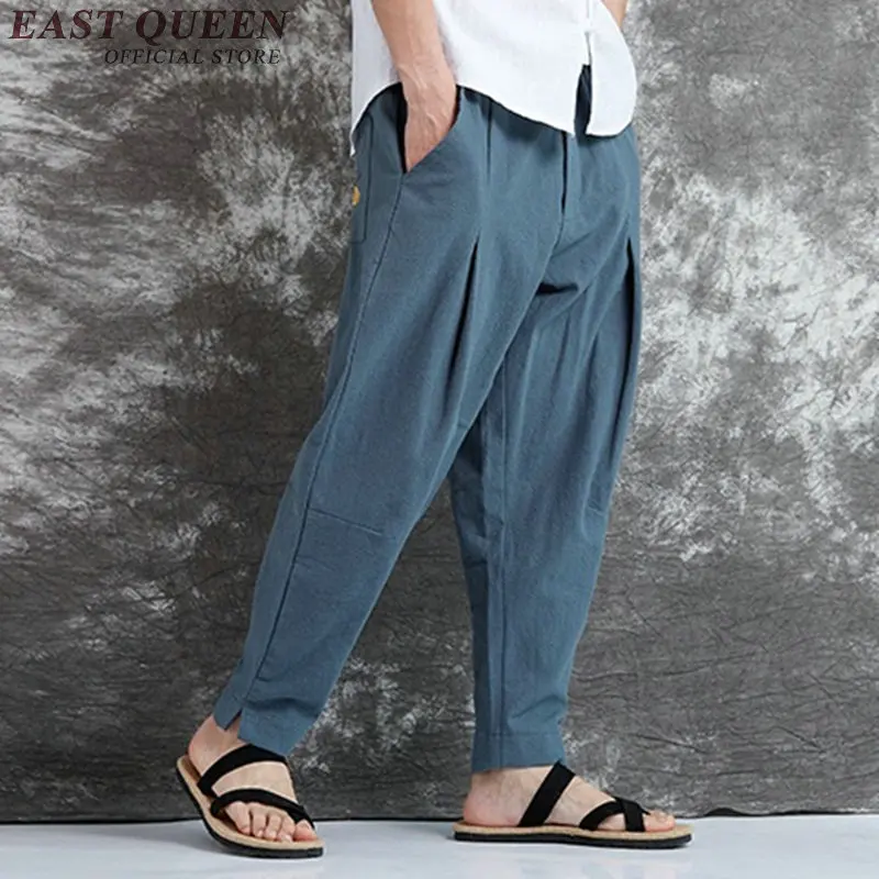 Традиционная китайская одежда для мужчин мужские брюки льняные штаны Мужская