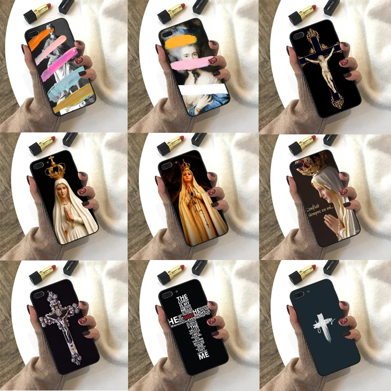 Дизайн Amen Jesus Cruz Amor черный мягкий силиконовый чехол для телефона из ТПУ iphone 4S 5C 6 6S 7