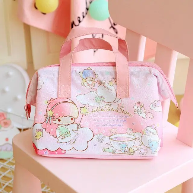 Милые маленькие двойные звезды My Melody Изолированные сумки для обедов для детей, школьные девушки, Женская Термосумка-холодильник, сумка для пикника, сумки для еды - Цвет: Little Twin Stars