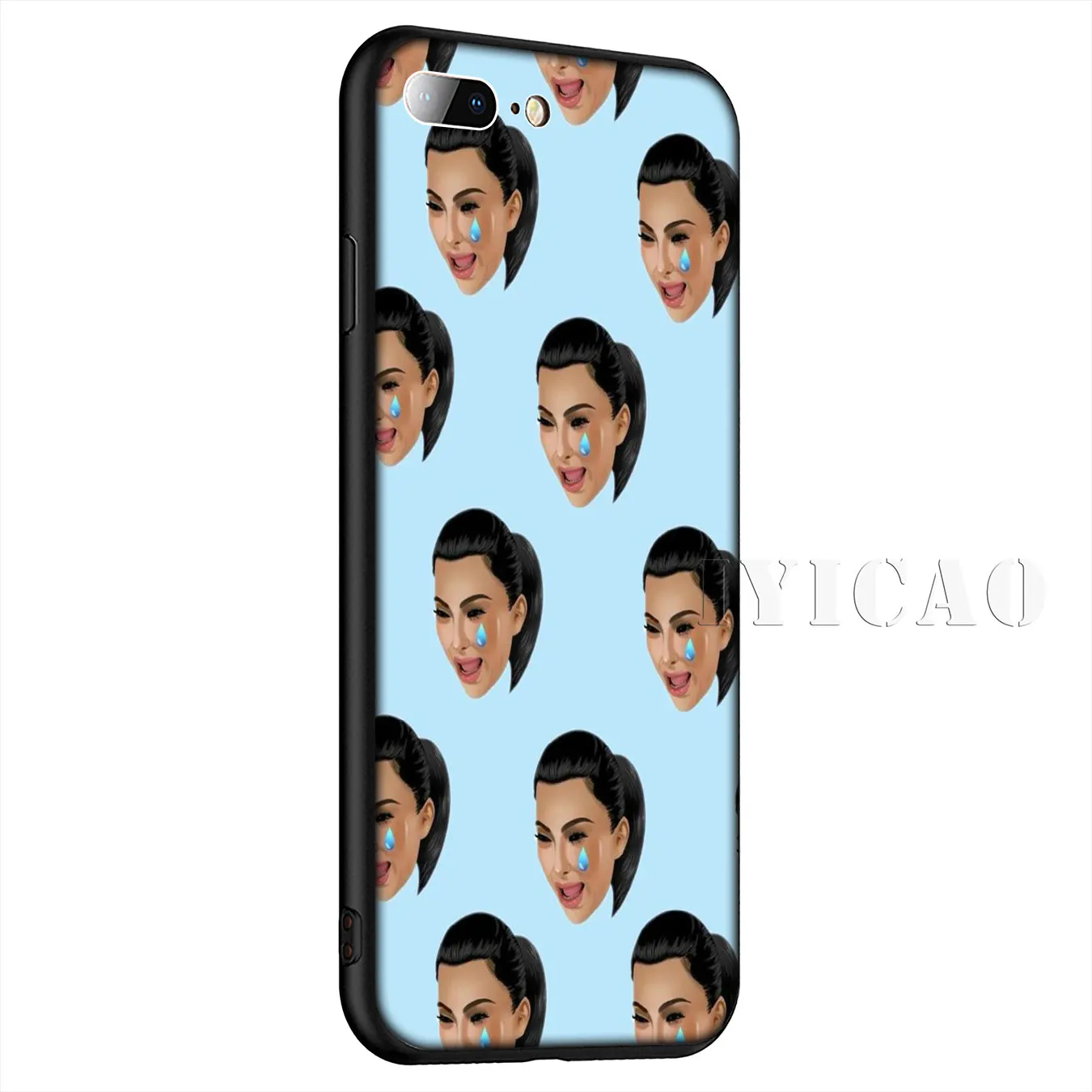 Силиконовый мягкий чехол IYICAO Funny Face kimoji Ким Кардашьян для iPhone XR X XS Max 8 7 6 S Plus 5 5S SE |