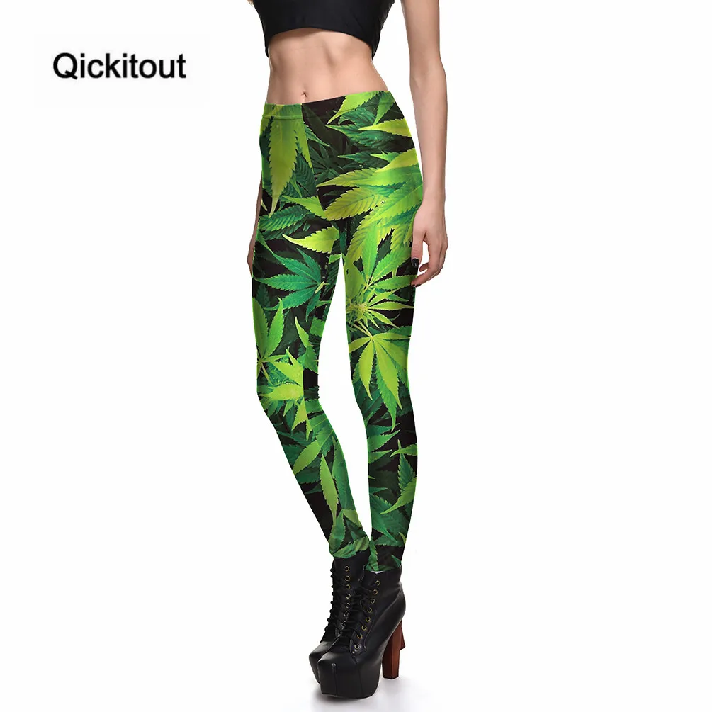 Qickitout леггинсы 2016 Прямая поставка для фитнеса женские с принтом цифровой печатью