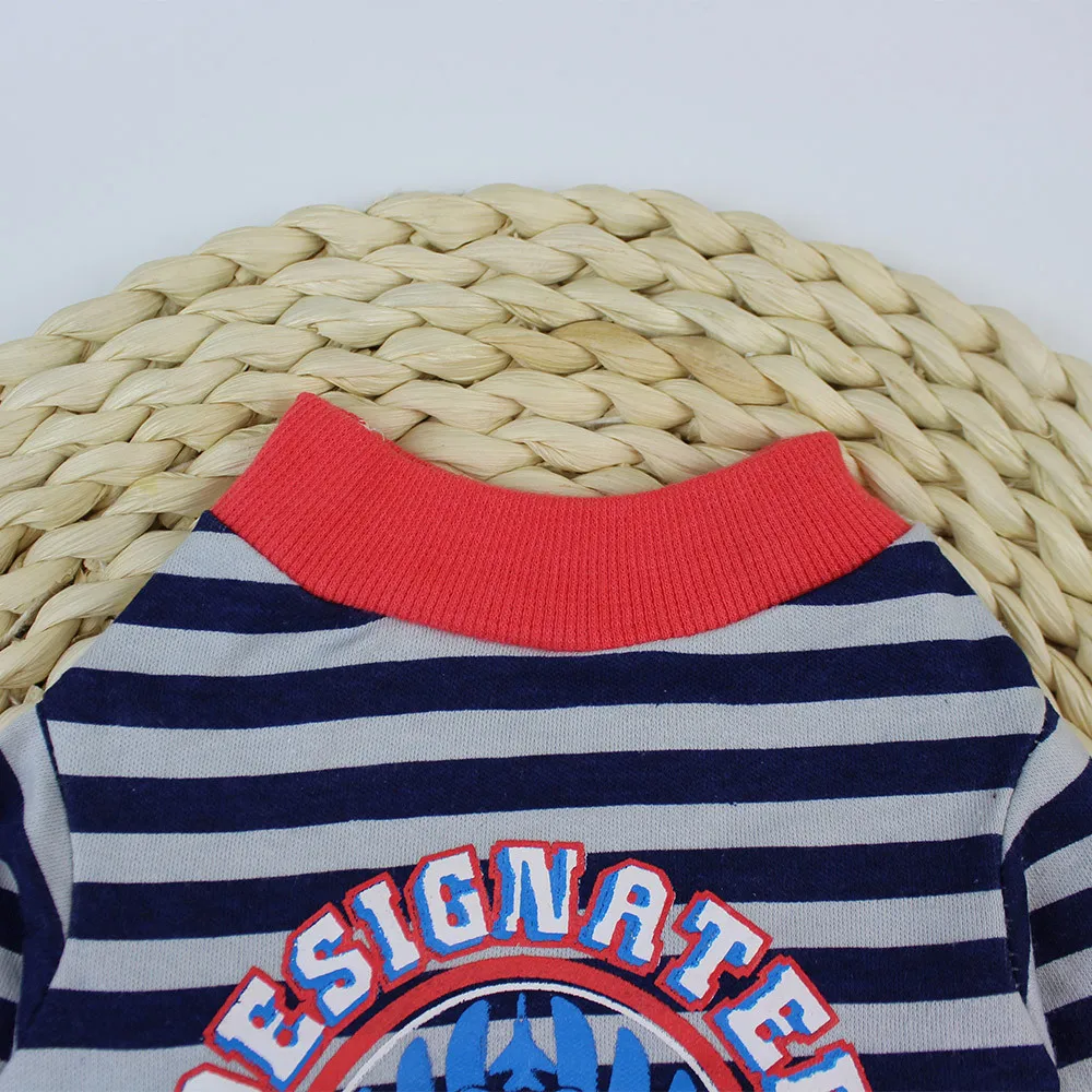 Transer Jersey Perro Dog Clothing Cotton Stripe T-Shirt Puppy Costume For Small Spring Clothes Dogs 18 Dec17 P40 | Дом и сад