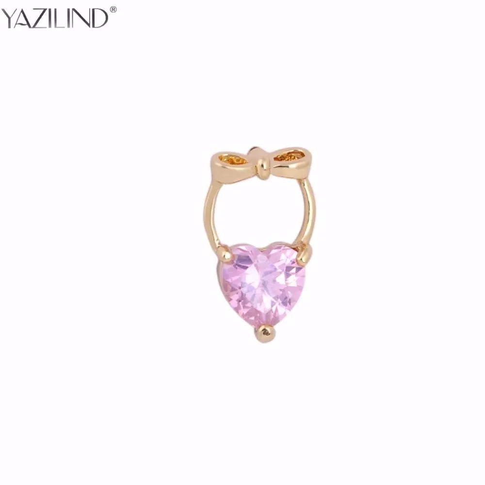 Мода 2017 г. ювелирных изделий Розовый Австрийского Хрусталя Сердце Серьги женские