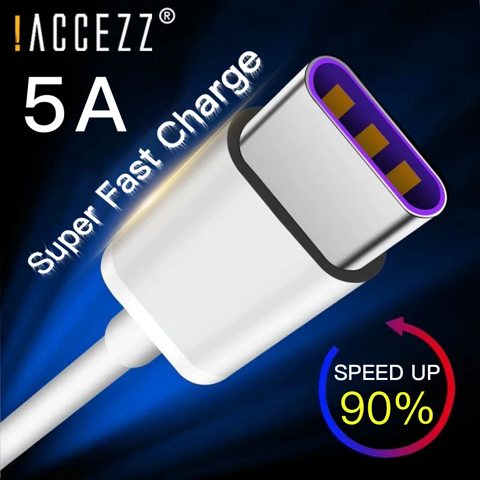 ! Кабель USB Type C 5A ACCEZZ кабель для быстрой зарядки Huawei P20 Pro Lite Mate 20 Samsung S10 S9 Plus шнур USBC