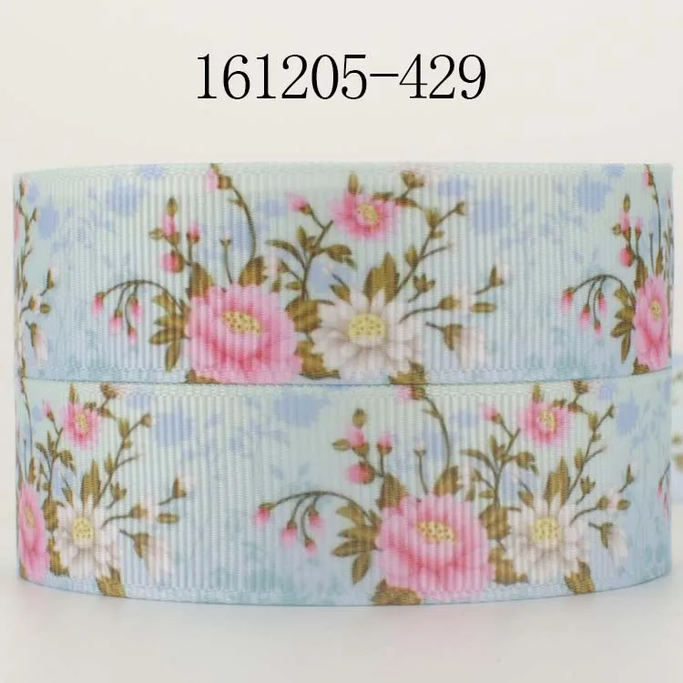 

50 yards Different size New arrivals Beautiful Flowr cartoon ribbon grosgrain ribbon Free shipping