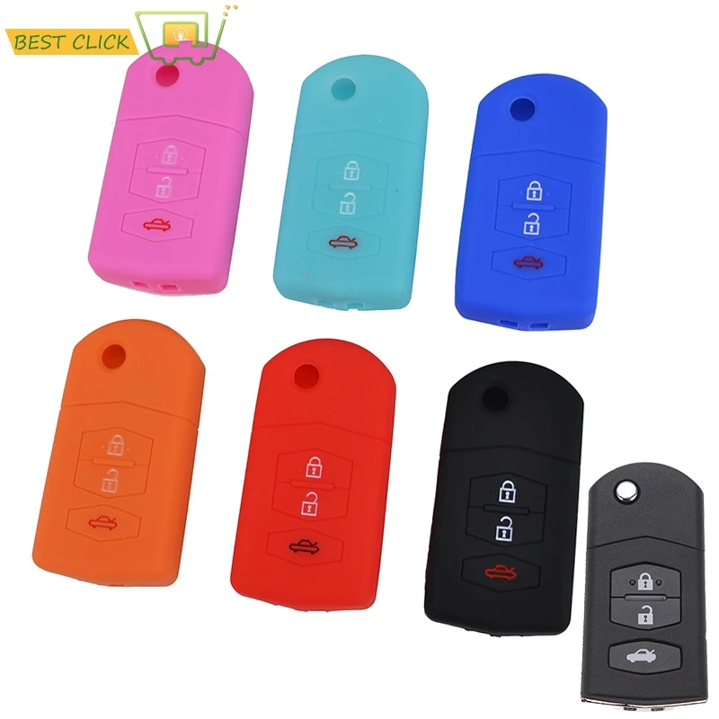 Силиконовый чехол для ключа брелока с 3 кнопками подходит Mazda 2 Demio 5 6 M5 CX7 CX9 RX8 MX5