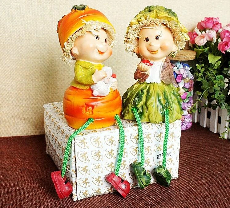 1 пара овощи кукла милые украшения дома Изделия из смолы подарки Творческий дом