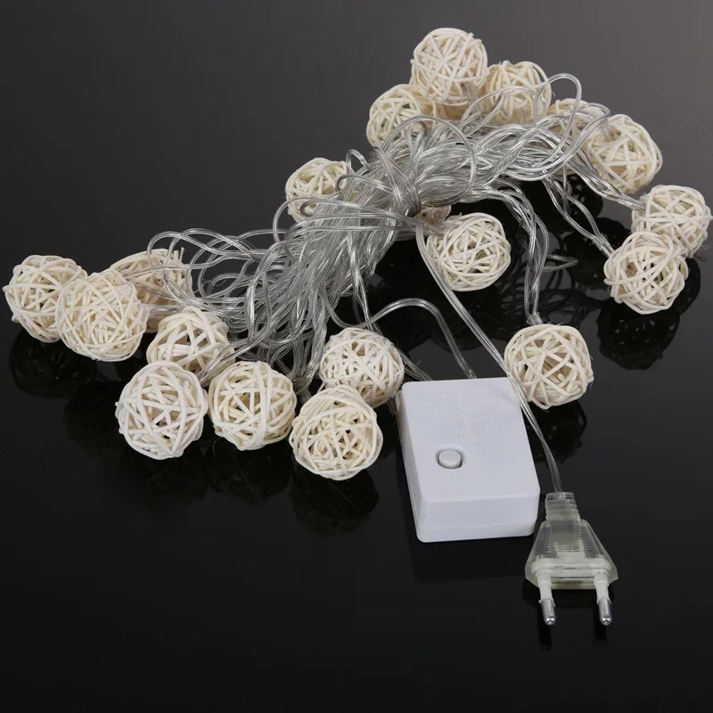 20 ротанговый шар светодиодный светильник гирлянда теплый белый Сказочный