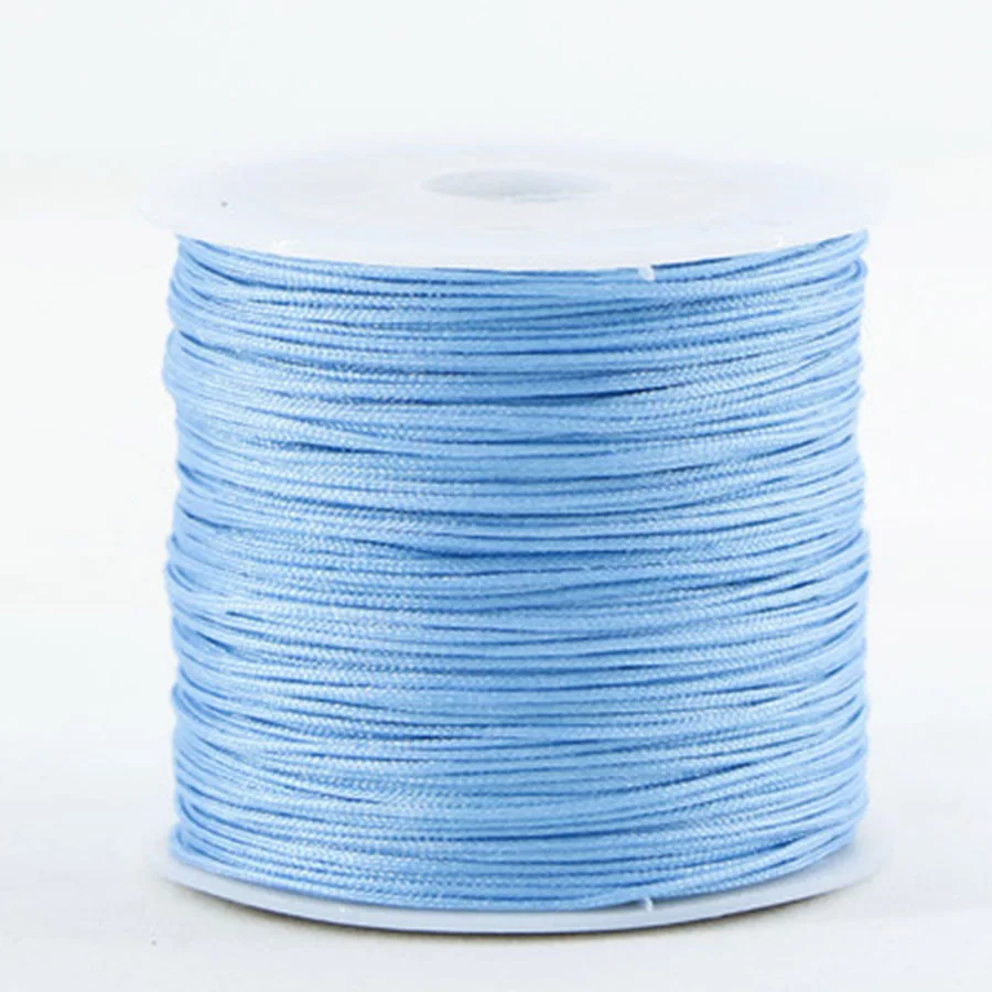 sky blue 0,8 мм металлическая пряжа вощеный хлопковый шнур браслет Веревка DIY вощеная нить веревка шнур ремешок Ожерелье Веревка бисер DIY Изготовление ювелирных изделий - Цвет: sky blue