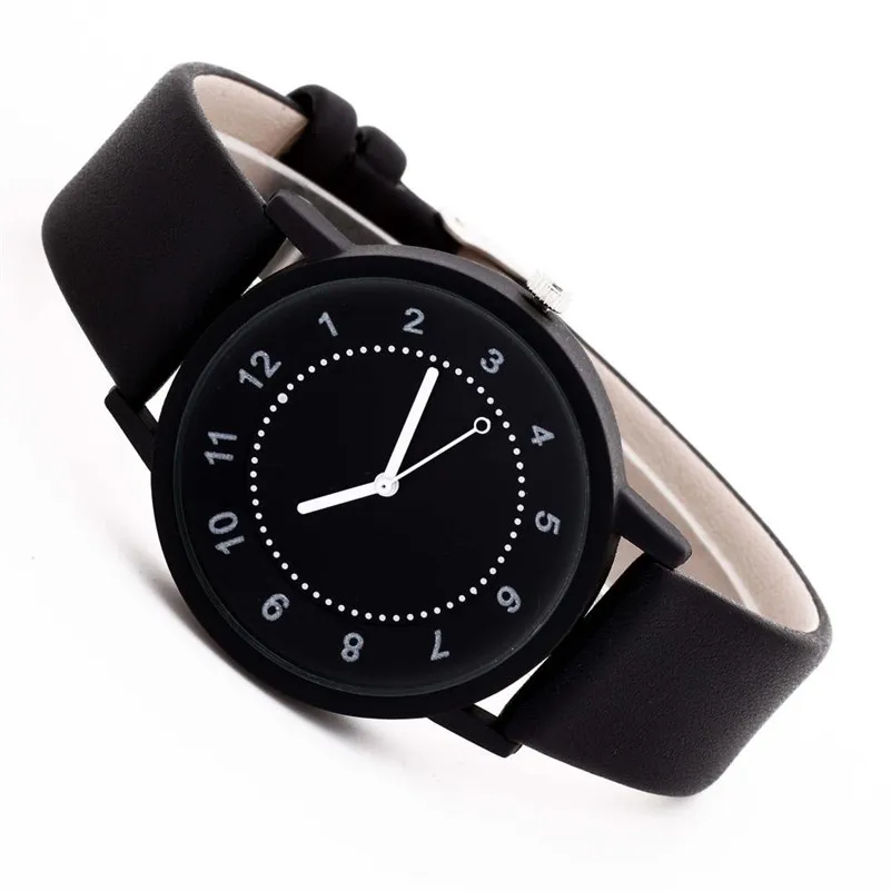 Новый список мужские часы GENEVA Модные кварцевые с круглым циферблатом кожаный