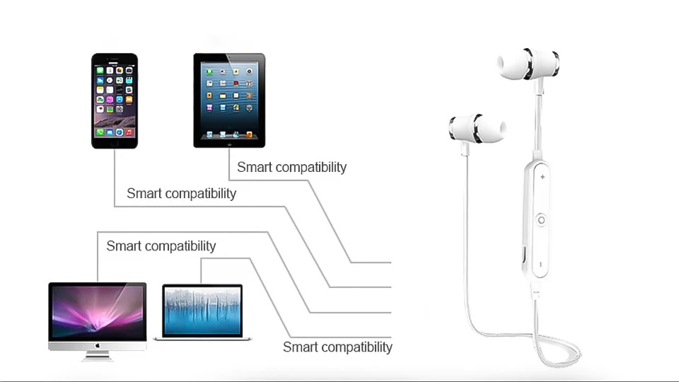 M64 Bluetooth наушники Спортивная гарнитура с лентой на шею наушники-вкладыши бас наушники с микрофоном для xiaomi iPhone Huawei смарт-телефон