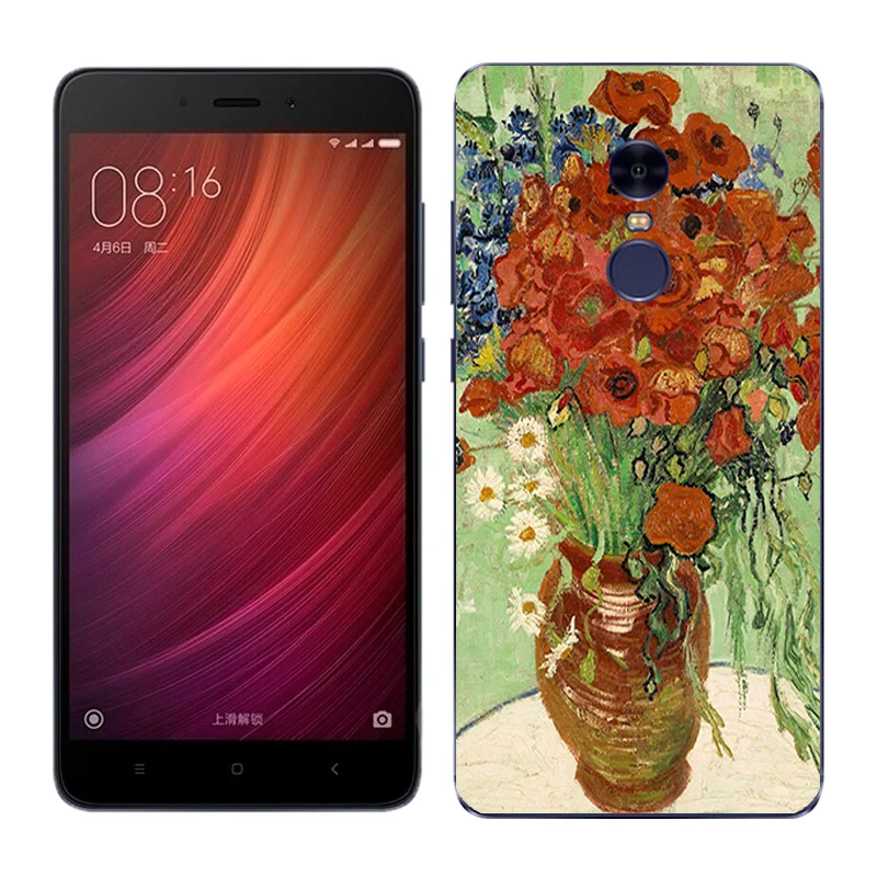 Чехол для Xiaomi Redmi Note 4 Note4 силиконовый чехол с масляной росписью задняя крышка