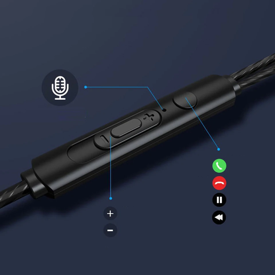 Металлические наушники с басами вкладыши спортивные микрофоном для xiaomi iPhone Samsung 3