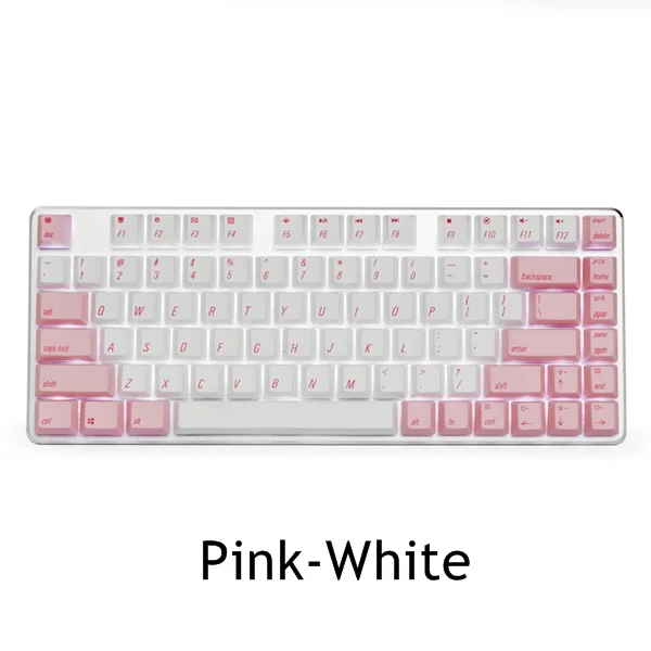 Pink-White Magicforce 82 ключ PBT сублимации издание антипризрак USB проводной белый подсветкой эргономичная механическая клавиатура Gateron переключатели - Цвет: Pink-White