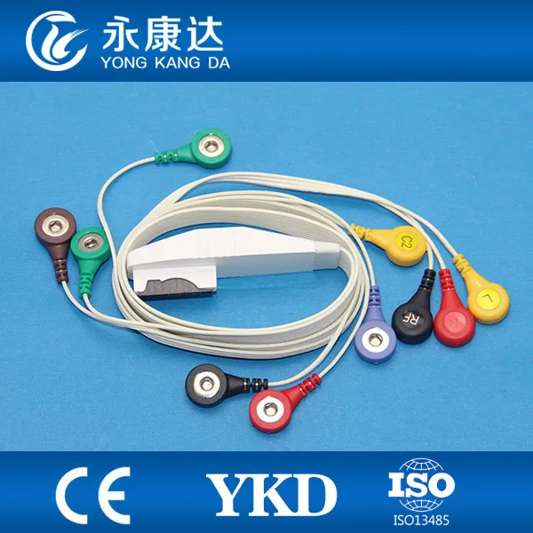 Амбулаторный кабель morтара 12 lead holter ecg и свинцовые провода IEC оснастка технические