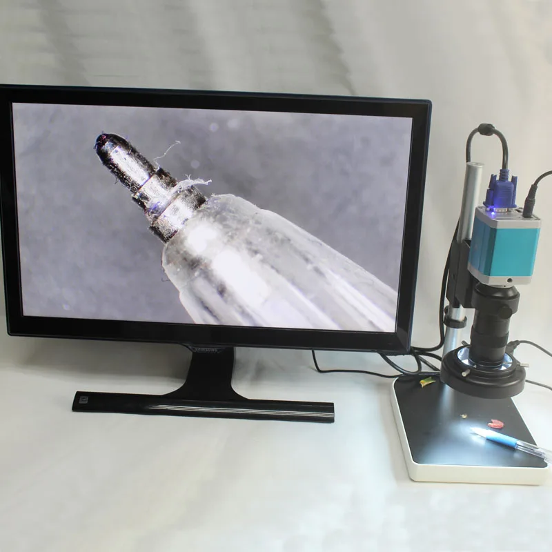 

1080P Full HD VGA USB Industrial Digital Microscope Camera+8X-130X Optical C-Mount Lens+Adjustable LED Lights+Adjustment Holder
