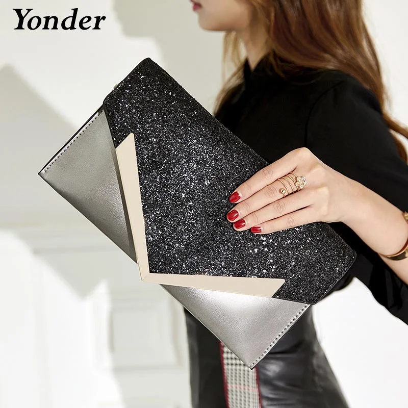 Yonder, женская сумка, вечерние, свадебные, женские клатчи, женская вечерняя маленькая сумка-мессенджер на плечо, кошельки и сумочки, золотые, черные/розовые