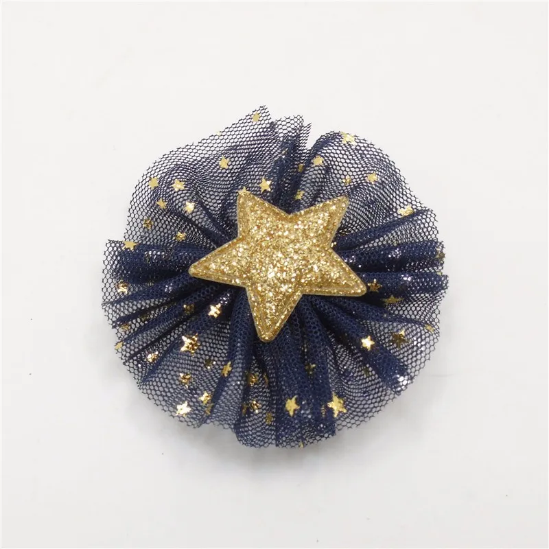 dark blue 1 шт. темно-синие шарики сетка цветок заколка для волос Золотая Звезда Блеск заколка розовый абрикоте шпильки для волос подарок популярный лук ручки - Цвет: dark blue