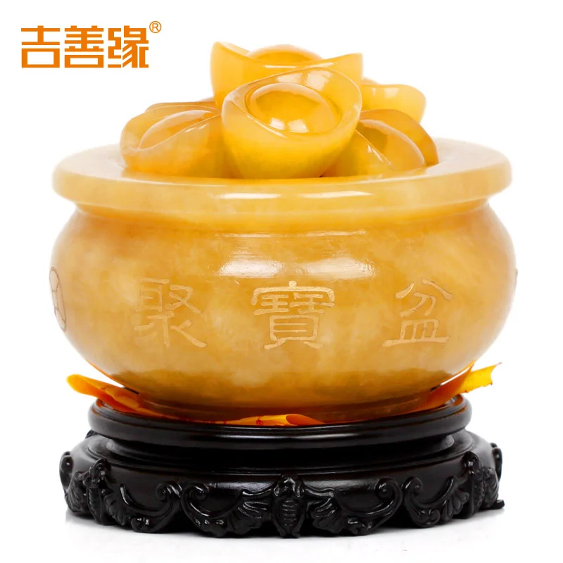 Office floor gold cornucopia natural Topaz lucky jade ornaments Chinese jewelry Home Furnishing shipping | Дом и сад