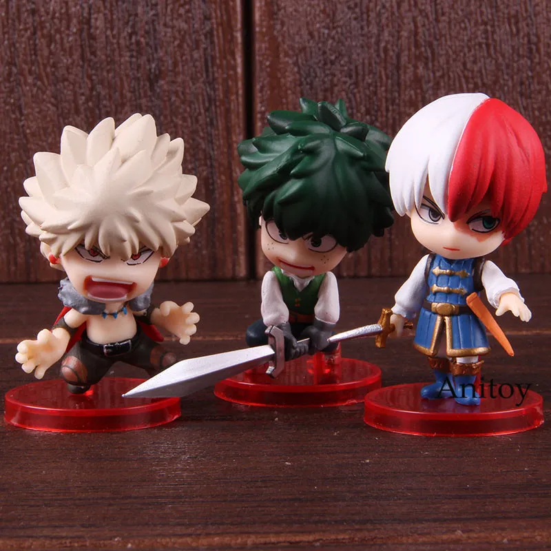 С героями из мультфильма «Мой герой Академии Izuku Midoriya Bakugou Katsuki Todoroki шото версии ПВХ Boku без герой фигурки игрушки 3 шт./компл