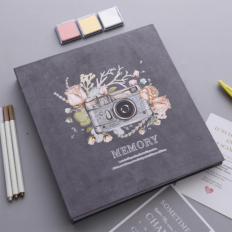 F 12 дюймов DIY Фотоальбом креативный замшевый чехол черные листы фото Термотрансферная печать романтическая Романтика Любовь Filme Instax XX - Цвет: F