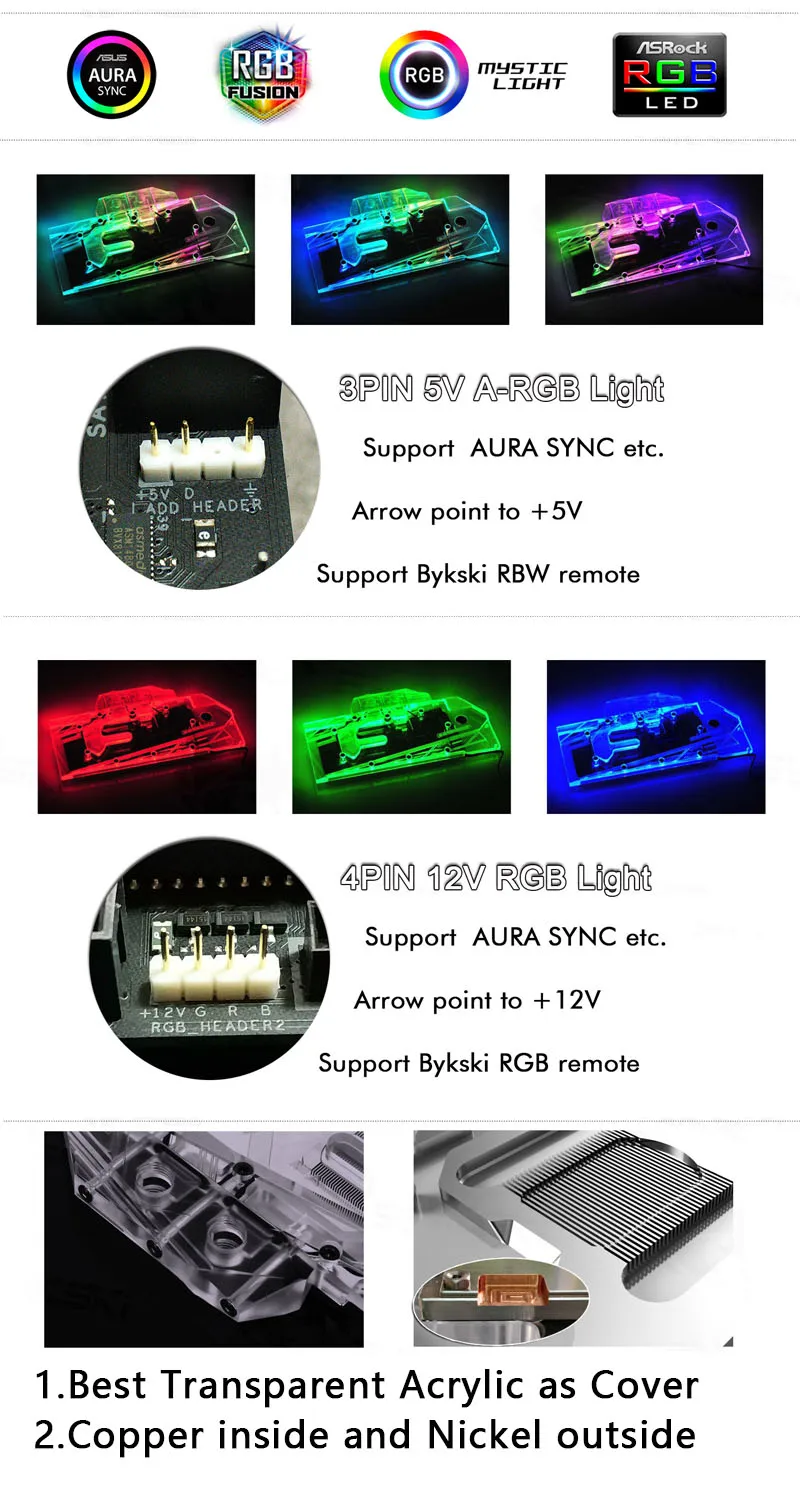 BYKSKI  MSI GTX1080/1070TI/1070/1060 Gaming X 8G ARMOR / Full Cover,  ,  Raidator RGB