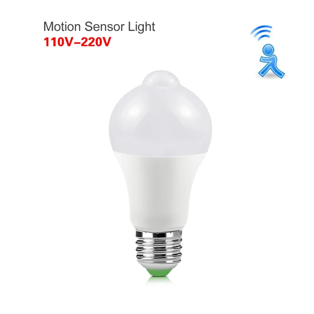 E27 LED PIR датчик движения ночник 5 Вт 7 9 12 18 лампы Датчик ночника для парковки