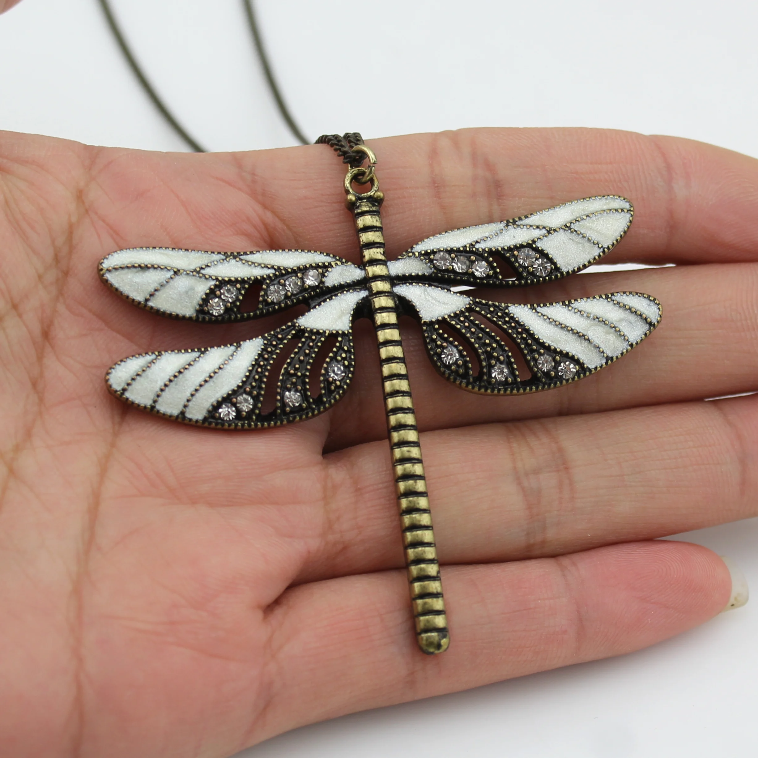 Trusta 2018 New Women Jewelry Vintage Bronze Dragonfly 2.2&quotX2.0&quot Pendant Long Necklace 0EBU Free Shipping | Украшения и