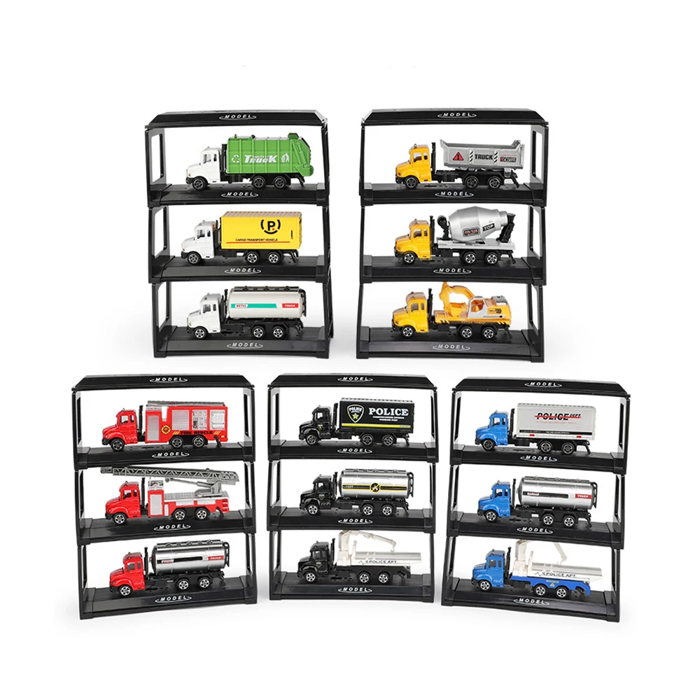 1:64 мини-игрушки модель автомобиля 3 шт сплав пластик Diecasts Инженерная набор +