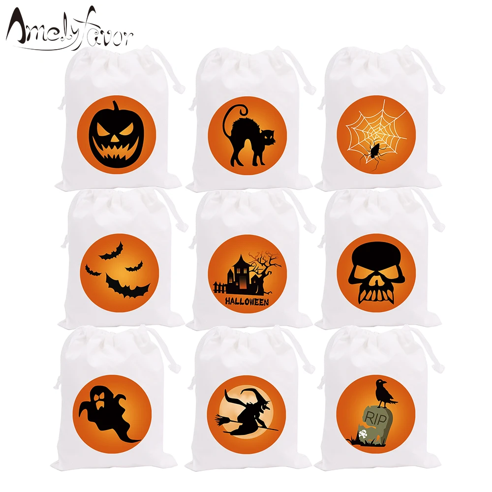 

Halloween Theme Party Favor Bags Series 7 Pumpkin Ghost Cat Witch Treat or Trick Candy Bags Gift Bags Party Container Supplies