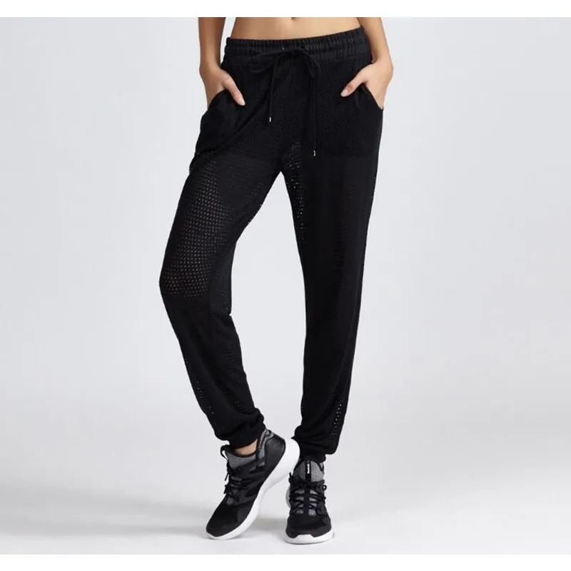 Сетки свободные Спортивные штаны Для женщин широкие брюки Фитнес Бег Брюки