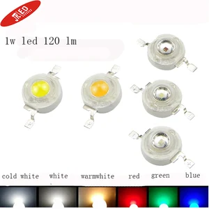 10 шт.20 шт.50 шт.100 шт. слот 1 Вт светодиодные лампы высокой мощности холодный белый теплый белый красный зеленый синий желтый 90-120 лм