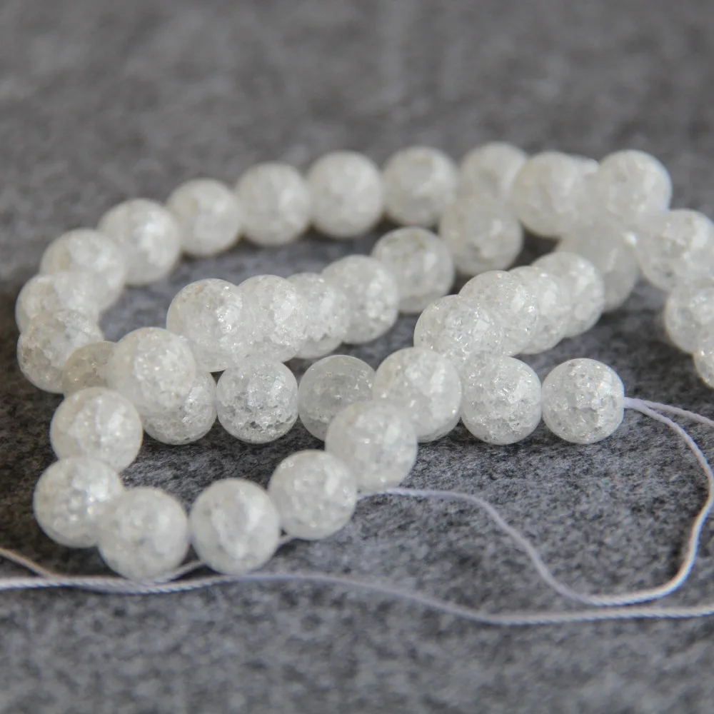 Для ожерелий браслетов 10 мм из белого стекла с кристаллами полуотделанным